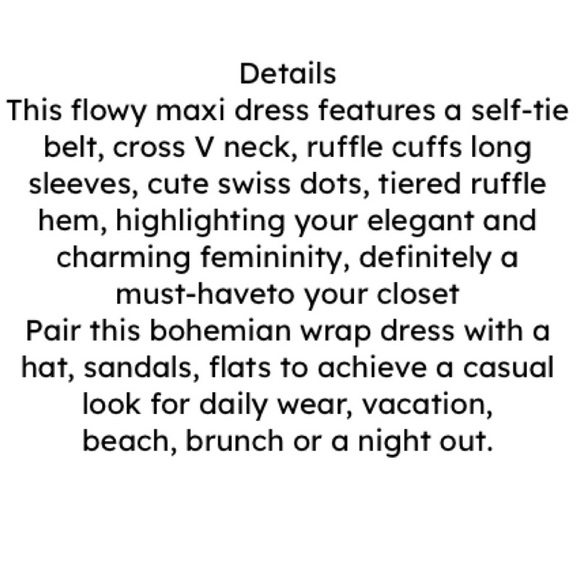 DRESSYSTAR Wrap Ruffle Belted A-Line Boho Beach Party Dress SzM - Picture 5 of 6